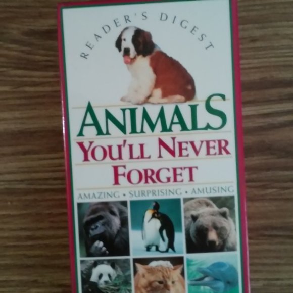 Collectable Animals You'll Never Forget VHS 75 Min Perfect Condition 1994 - Picture 1 of 5